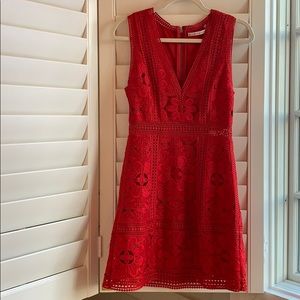 Alice and Olivia Red eyelet dress Size 2